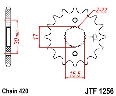 Kit de lant EK - Argintiu lant 420 SH, Non-sealed, pinion fata JT, foaie spate JT pentru HONDA CRF 50 F 2004-2025 - Img 3