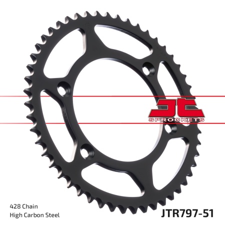 Kit de lant EK - Argintiu lant 428 SRO, O-ring, pinion fata JT, foaie spate JT pentru SUZUKI DR-Z 125 / L 2007-2024 - Img 6