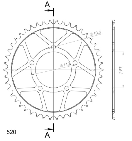 Kit de lant EK - Argintiu lant 520 SRO, O-ring, pinion fata JT cauciucat, foaie spate SUPERSPROX pentru SUZUKI SV 650 X 2018-2021 - Img 5