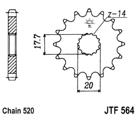 Kit de lant EK - Auriu lant 520 MRD, Non-sealed, pinion fata JT, foaie spate JT pentru YAMAHA YZ 125 1989-1992 - Img 3