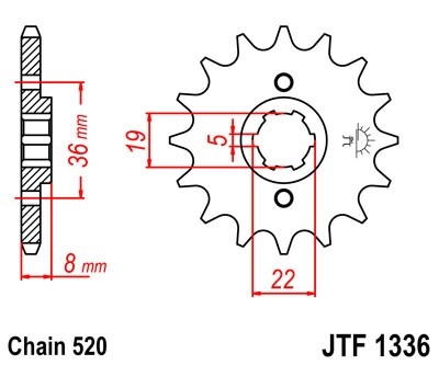 Pinion fata JT JTF 1336-12 12T, 520 - Img 2