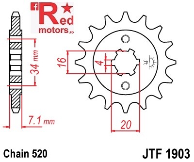 Pinion fata JTF 1903 cu 12 dinti