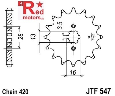 Pinion fata JTF 547 cu 13 dinti