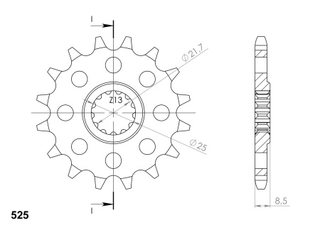 Pinion fata SUPERSPROX CST-1537:15 15T, 525 - Img 2