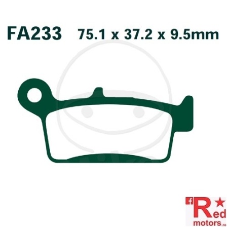 Placute frana fata SCOOTER EBC ALTN 75.1x37.2x9.5 FA233 pentru ATU CX 50 2T, Daelim SC 125, Kymco Cobra 50, K12 50, Sachs 49er 50