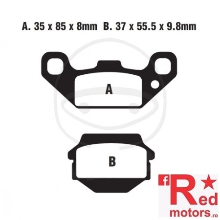 Placute frana fata SINTERED R EBC MX 35x85x8/37x55.5x9.8 FA56 pentru Kawasaki KEF 300, KFX 250, Suzuki LT 500