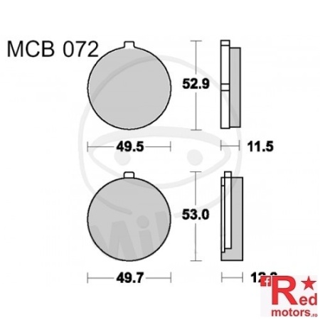 Placute frana fata STD TRW ALTN 49.5x52.9x11.5/49.7x53x12.8 MCB072 pentru Suzuki GS 500 E, GS 750, GS 1000, GT 200