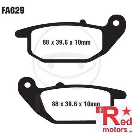 Placute frana spate SINTERED R EBC MX 88x39.6x10/88x39.6x10 FA629 pentru Honda CRF 250