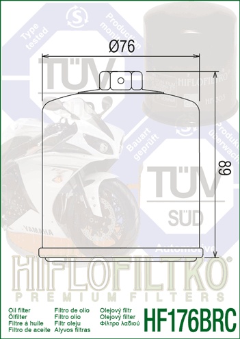 Filtru de ulei HIFLOFILTRO HF176BRC - Img 2