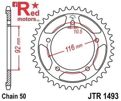 Foaie/pinion spate JTR1493.41 530 cu 41 de dinti pentru Kawasaki ZZR 1400
