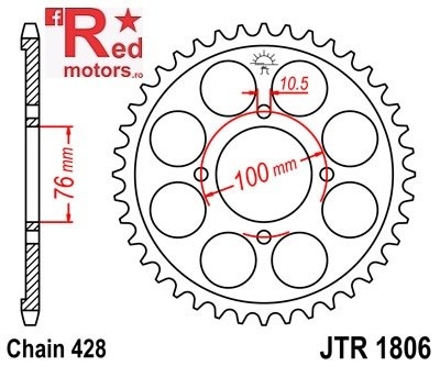 Foaie/pinion spate JTR1806.47 428 cu 47 de dinti pentru Suzuki RG 125