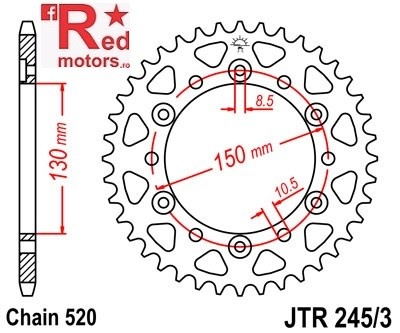 Foaie/pinion spate JTR245/3.42 520 cu 42 de dinti pentru Honda FMX 650 Funmoto, FX 650 Vigor, NX 650 Dominator
