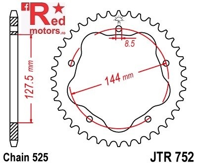 Foaie/pinion spate JTR752.41 525 cu 41 de dinti