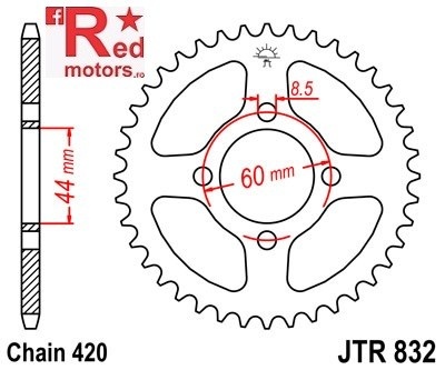 Foaie/pinion spate JTR832.41 420 cu 41 de dinti pentru Yamaha DT 50, DT 80, FS1 80