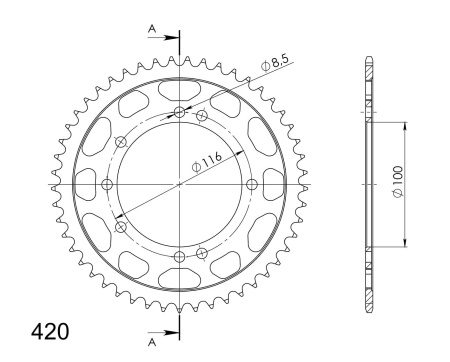 Kit de lant D.I.D Chain - Auriu lant 420 NZ, Non-sealed, pinion fata SUPERSPROX, foaie spate SUPERSPROX pentru KAWASAKI KX 80 1989-1990 - Img 5