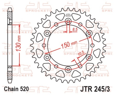 Kit de lant D.I.D Chain - Auriu lant 520 VX, X-Ring, pinion fata JT cauciucat, foaie spate JT pentru HONDA FMX 650 2005-2007 - Img 6