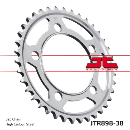 Kit de lant EK - Argintiu lant 525 SRX, X-Ring, pinion fata JT cauciucat, foaie spate JT pentru KTM Superduke 990 / R 2005-2012 - Img 7