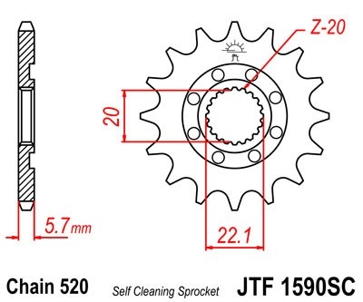 Kit de lant EK - Auriu lant 520 RRSM, Non-sealed, pinion fata JT, foaie spate JT pentru YAMAHA WR 250 F 2021-2025 - Img 3
