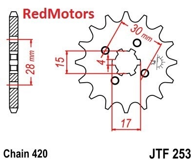 Kit lant DID GOLD fara O-ring 420 T/S pentru Honda CR80 RC 1982 - Img 2