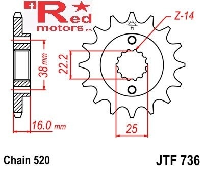 Kit lant DID X-Ring PRO-STREET 520 VX pentru Honda CR250 RE,RF 1984-1985 - Img 2