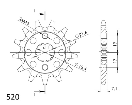 Pinion fata SUPERSPROX CST-1321:13 13T, 520 - Img 2
