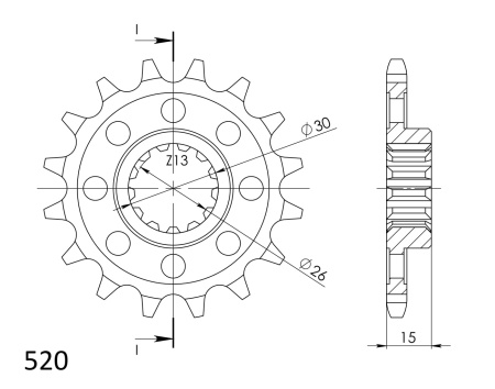 Pinion fata SUPERSPROX CST-1404:17 17T, 520 - Img 2