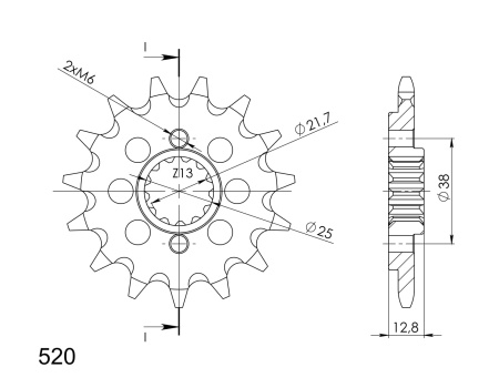 Pinion fata SUPERSPROX CST-511:15 15T, 520 - Img 2
