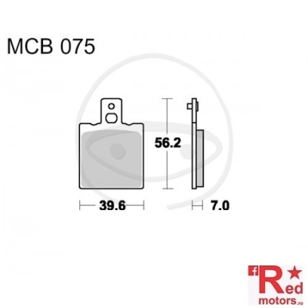 Placute frana fata STD TRW ALTN 39.6x56.2x7 MCB075 pentru Aprilia AF1 125, Europa 125, RS 50 Extrema/Replica, RS 250, Bimota DB5 1100, Cagiva Elefant 650, Ducati 748 748, 907 900
