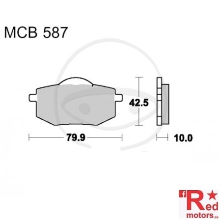 Placute frana fata STD TRW ALTN 79.9x42.5x10 MCB587 pentru Yamaha XV 535