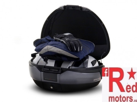 Top case SHAD SH48 Gri inchis with backrest, carbon cover and PREMIUM SMART lock - Img 2