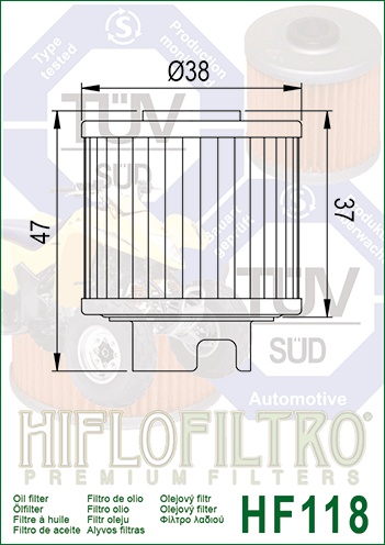 Filtru de ulei HIFLOFILTRO HF118 - Img 2