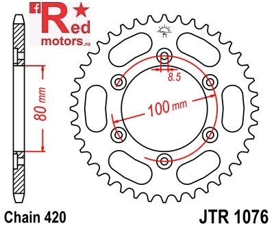 Foaie/pinion spate JTR1076.52 420 cu 52 de dinti pentru Rieju Spike 50 Sport, Rieju Tango 50