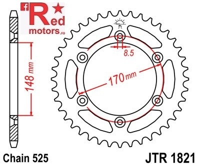 Foaie/pinion spate JTR1821.47 525 cu 47 de dinti pentru Suzuki DR 800
