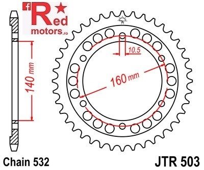 Foaie/pinion spate JTR503.45 532 cu 45 de dinti
