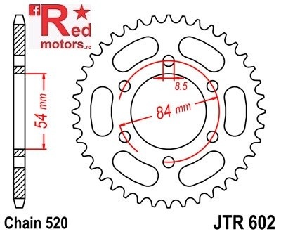 Foaie/pinion spate JTR602.44 520 cu 44 de dinti