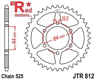 Foaie/pinion spate JTR812.41 525 cu 41 de dinti pentru Suzuki GT 250
