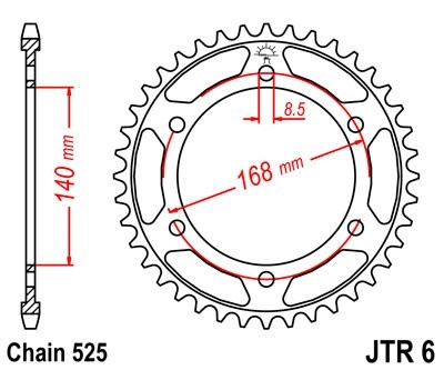 Foaie spate JT JTR 6-42 42T, 525 - Img 2