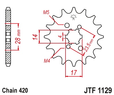 Kit de lant D.I.D Chain - Argintiu lant 420 D, Non-sealed, pinion fata JT, foaie spate JT pentru DERBI GPR 50 Nude 2004-2005 - Img 3