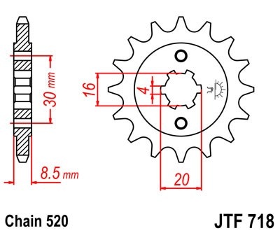 Kit de lant D.I.D Chain - Auriu lant 520 MX, Non-sealed, pinion fata JT, foaie spate JT pentru HUSQVARNA CR 125 1990-1994 - Img 3