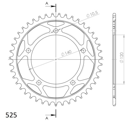 Kit de lant D.I.D Chain - Auriu lant 525 ZVM-X, X-Ring, pinion fata JT cauciucat, foaie spate SUPERSPROX pentru TRIUMPH Thruxton 865 2007-2015 - Img 6