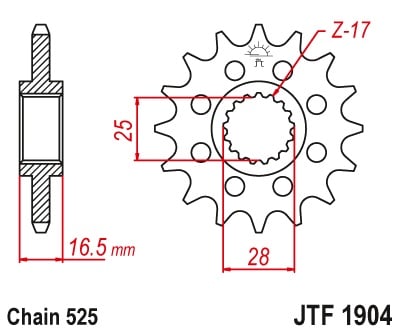 Kit de lant D.I.D Chain - Auriu lant 525 ZVM-X, X-Ring, pinion fata JT, foaie spate JT pentru KTM Super Duke 1290 / R 2014-2023 - Img 3