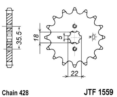Kit de lant EK - Argintiu lant 428 DEH, Non-sealed, pinion fata JT, foaie spate JT pentru YAMAHA YS 125 2017-2019 - Img 3