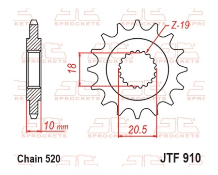 Kit de lant EK - Argintiu lant 520 H, Non-sealed, pinion fata JT, foaie spate JT pentru ZONTES 125 GK 2022-2024 - Img 3