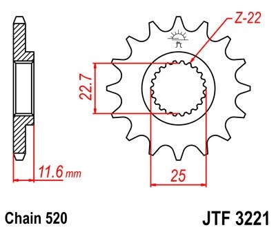Kit de lant EK - Argintiu lant 520 MRD, Non-sealed, pinion fata JT, foaie spate JT pentru ATV POLARIS Xplorer 300 4x4 1996-1999 - Img 3