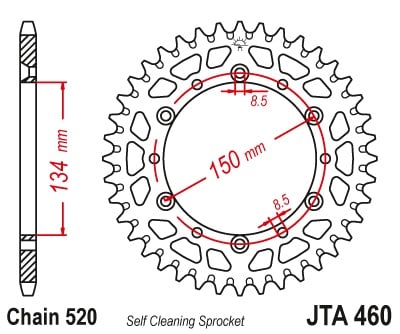 Kit de lant EK - Argintiu lant 520 SRO, O-ring, pinion fata JT, foaie spate JT pentru KAWASAKI KX 250 (F) 4T 2006-2010 - Img 5