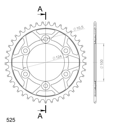 Kit de lant EK - Argintiu lant 520 SRO, O-ring, pinion fata SUPERSPROX, foaie spate SUPERSPROX pentru DUCATI Monster 750 1998-2002 - Img 5