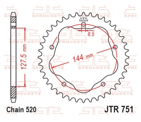 Kit de lant EK - Auriu lant 520 ZVX, X-Ring, pinion fata JT cauciucat, foaie spate JT pentru DUCATI Hypermotard 950 / SP 2019-2024 - Img 7