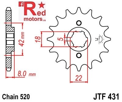 Pinion fata JTF 431 cu 15 dinti
