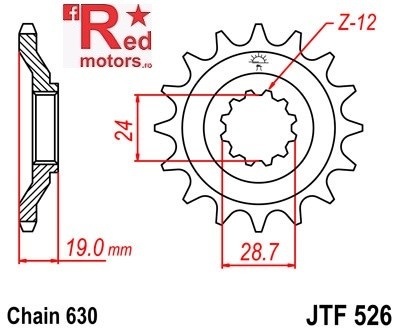 Pinion fata JTF 526 cu 15 dinti