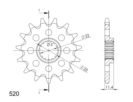 Pinion fata SUPERSPROX CST-1902:16 16T, 520 - Img 2